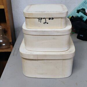 Rustic Wooden Nesting Boxes Christmas Santa Stackable Set Deer Holiday Decor